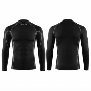Maillot de compression à manches longues pour homme, motif imprimé, en Spandex/Polyester, sans bretelles, personnalisable pour équipe - Product Image 1