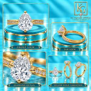 Elegante Anillo de Compromiso con Diamante Cultivado en Laboratorio, Corte Pera, en Oro Rosa, con Certificación IGI, Halo Oculto y Engaste de Puntas - Product Image 4