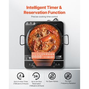 <b>Portable</b> 1800W Induction Cooktop with 9 Temperature Levels <b>Hot</b> <b>Plate</b> Countertop Burner - Product Image 4