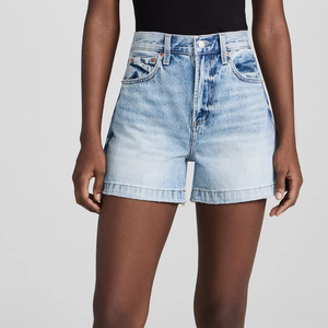 Nuevos Shorts Vaqueros de Mezclilla para Mujer, Cintura Alta, Ajustados, Estilo Vintage, Elásticos, Desgastados, para Verano - Product Image 1