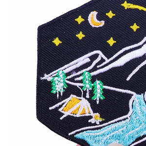 OEM Handmade Embroidery Patch Custom Logo Iron On Clothing <b>Badge</b> with Full Woven Fabric Design - Product Image 4