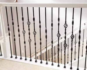 Balustres et meneurs de balustrade décoratifs en fer forgé au design moderne pour la sécurité des escaliers intérieurs et des garde-corps de balcon - Product Image 4