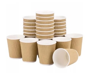 Gobelets en kraft ondulé de 6 oz en gros pour boissons, gobelets jetables pour la restauration, gobelets de service pour boissons commerciales - Product Image 1