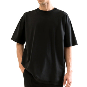 Camisetas de hombre de alta calidad, 220-240 GSM, con hombros caídos, de algodón 100% personalizadas, de corte holgado y extragrande, anti-bolitas, de tejido peinado. - Product Image 1