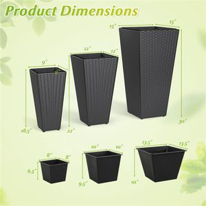 Fioriere Impilabili in Rattan Sintetico PP con Telaio in Metallo e Vasi Interni per Uso Interno ed Esterno - Product Image 4