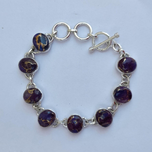 Natural Purple Copper Turquoise 925 Sterling Silver Adjustable <b>Bracelet</b> Natural Gemstone Jewelry Elegant Designer <b>Boho</b> <b>Bracelet</b> - Product Image 2