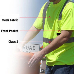 Camisetas de Alta Visibilidad de Manga Corta, 100% Algodón, de Alta Calidad, con Logotipo Personalizado, Reflectantes, de Seguridad para Hombre, 2026 - Product Image 4