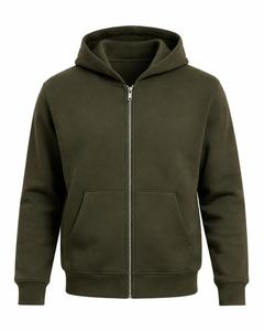 Fabrication sur mesure ODM, sweat à capuche zippé en polaire pour homme de qualité supérieure |   Sweat à capuche chaud et élégant en spandex/coton avec poche pour l'hiver - Product Image 2