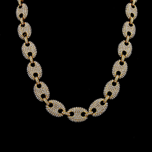 Luxury <b>Rose</b> <b>Gold</b> Plated 925 Silver Moissanite Statement <b>Necklace</b> Baguette Cut Geometric Hiphop Link <b>Chain</b> Unisex Everyday Wear - Product Image 1
