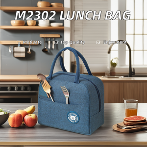 Professional Denim Blue Insulated Lunch Tote Large Capacity Leakproof Food <b>Storage</b> Handbag for Work Travel Snacks - Product Image 6