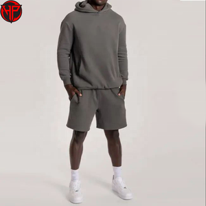 Conjunto de Sudadera con Capucha y Pantalones Cortos de Alta Calidad para Hombre, Estilo Urbano, Corte Holgado, Personalizado, de Dos Piezas, Sudadera con Capucha y Pantalones Cortos de Felpa - Product Image 1