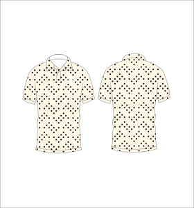 Polo de Manga Corta para Hombre, Color Beige con Puntos, Estilo Casual de Verano, Cuello con Botones, Logotipo Estampado en la Parte Delantera - Product Image 3