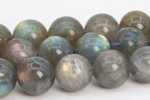 Perles de Labradorite Grise Naturelle Authentique Demi-Brin Rondes en Vrac 7,5 Pouces Vente en Gros Bijoux - Product Image 2