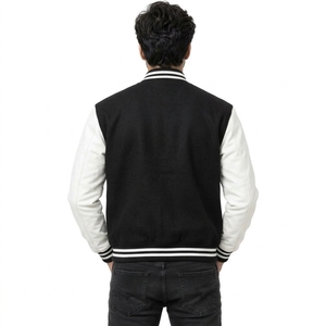 Veste de sport pour homme à col montant et fermeture éclair, bleu marine, manches beiges, tissu écologique respirant à séchage rapide, motif à carreaux - Product Image 5