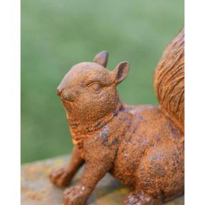 <b>Hand</b> <b>Cast</b> Technique Metal Squirrel Sculpture Rust Finish Garden Farm Decoration Handmade Squirrel Statue rust Finish - Product Image 2