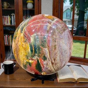 Esfera de Jaspe Unicornio Natural de 30 cm, Hecha a Mano, de Gran Tamaño, Pulida, Bola de Cristal de Jaspe Oceánico, Pieza Coleccionable Rara, Precio de Fábrica - Product Image 6