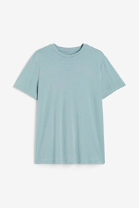 T-shirt pour homme de qualité supérieure, couleur vert sauge clair, coton doux, t-shirt basique, coupe ajustée, couleur unie, décontracté, été, confortable, à porter tous les jours - Product Image 2