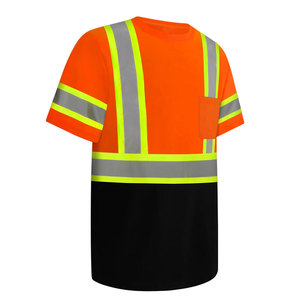 เสื้อยืดนิรภัยสะท้อนแสงสีเหลืองนีออน ANSI Class 2 แขนสั้น สำหรับงานก่อสร้าง ไซส์ XXL - Product Image 3