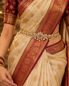 Chaîne de taille indienne pour mariée, Kamarbandh, ceinture de ventre, bijoux traditionnels de temple, vente en gros, chaînes de hanche pour sari, pour les cérémonies de mariage - Product Image 2