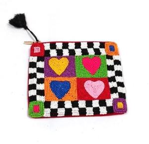 Bolsa de mano con diseño de melocotón y cuentas, monedero de lentejuelas hecho a mano, cartera de noche con cremallera y flores bordadas personalizadas, venta al por mayor para niñas - Product Image 1