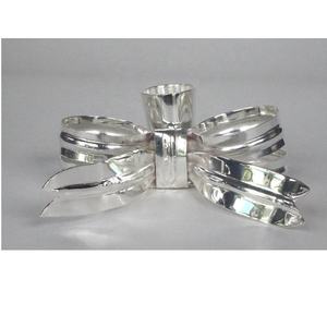 Gold Tone <b>Bow</b> Candle <b>Holder</b> Metal Lantern Decorative Candle Jar Stand for Party Wedding Decor - Product Image 3