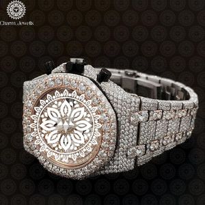 Charm_Jewells Luxury Stainless Steel Irregular Analog <b>Watch</b> Sapphire Crystal Diamond Bezel Men Fashion <b>Mechanical</b> Movement - Product Image 2