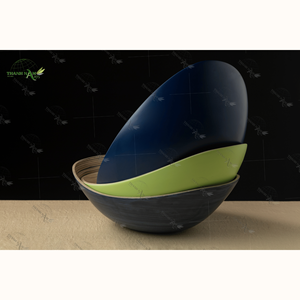 Bols en bambou écologiques personnalisés OEM Vaisselle jetable légère pour un usage quotidien Fabriquée à la main au Vietnam pour salades, collations et fêtes - Product Image 5