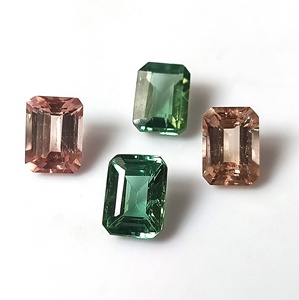 Ensemble de tourmalines zambiennes multicolores pastel naturelles, 6,55 carats au total, taille émeraude 8x6 mm, 4 pierres précieuses calibrées en vrac - Product Image 4