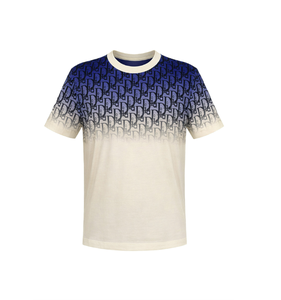 เสื้อยืดแขนสั้นสีขาวสำหรับผู้ชาย พิมพ์ลายตัวอักษรสีดำแบบดิจิทัล คอกลม ทรงลำลอง ผ้าคอตตอนเจอร์ซีย์ - Product Image 3