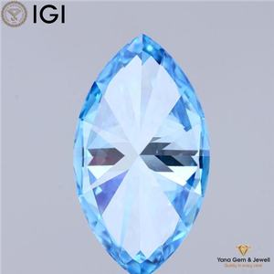 Diamante Cultivado en Laboratorio con Corte Marquesa de 4.00 Quilates, Color Azul Intenso, Claridad VS1, Certificado IGI, Ideal para Anillos Personalizados - Product Image 6