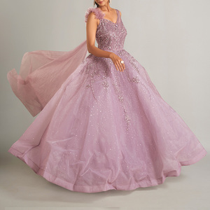 Robe de soirée pour femme, nouvelle collection été, moderne, asymétrique, longue, pour mariage, cérémonie et toast, avec dentelle - Product Image 2