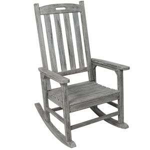Sedia a dondolo in legno oversize con seduta ampia e schienale alto, liscia, per interni ed esterni - Product Image 5