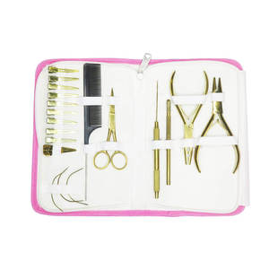 High Quality Custom <b>Colour</b> Hair Extension Tool Kit Professional Hair Extension Installation <b>Set</b> Includes Extension Pliers - Product Image 4