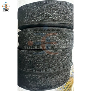 Ruban tressé en jacquard métallique, dentelle française, tresse en Mylar, fil de bouillon, ruban en soie d'iris argenté doré, garniture pour uniforme et costume - Product Image 1