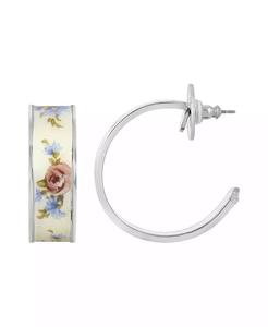 Grandi Orecchini a Cerchio con Motivi Floreali |   2028 - Product Image 1