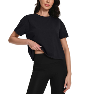 T-shirts courts pour femmes de haute qualité, légers, personnalisables avec logo, en coton, pour le sport, unis et vierges - Product Image 3