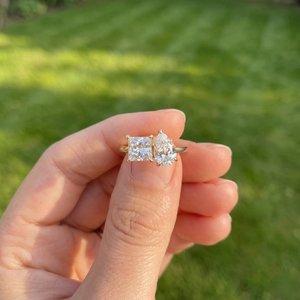 Bague en argent 925 avec moissanite, taille brillant rond, bijoux fins étincelants, bague tendance, cadeau élégant pour femme - Product Image 6