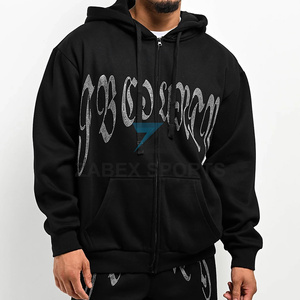 Sweat à capuche pour homme avec strass, fabrication sur mesure de haute qualité, sweat à capuche personnalisé avec strass de qualité supérieure pour homme - Product Image 4