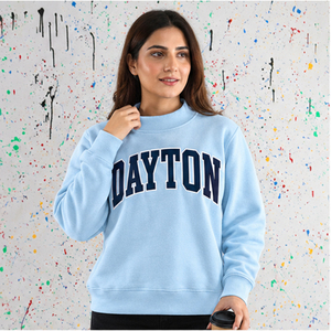 Sudadera de cuello redondo para mujer Dayton, gris, personalizada, suéter de cuello simulado D9, bordado de letras griegas, ropa universitaria, negro - Product Image 4