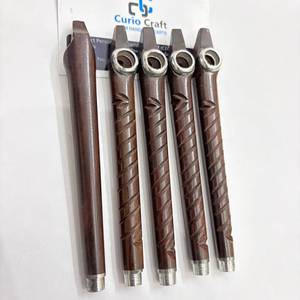 Pipa Dokha de madera hecha a mano Curio Craft, forma natural tallada, imitación de arte antiguo, coleccionable, pipa para fumar hierbas, precio económico. - Product Image 1