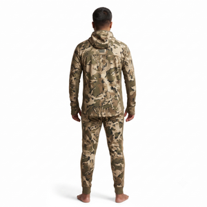 Men's Heavyweight Merino <b>Wool</b> Camouflage Hooded Hunting <b>Base</b> <b>Layer</b> Set-Winter Tactical Thermal Underwear - Product Image 2