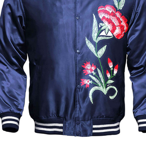 Mens Shiny Satin Winter Hooded College Style <b>Jacket</b> Lightweight Casual Outerwear Crew Neck High Street Fashion Coat Everyday - Product Image 5