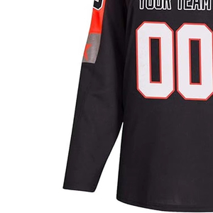 High Quality Custom Printed Men's Sublimation Ice Hockey Jersey with Hood <b>Lace</b>-Up Design Quick Dry Breathable OEM DOM Service - Product Image 6