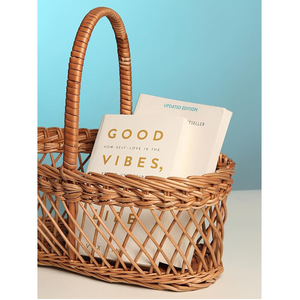 Cesta colgante ovalada de mimbre tejida a mano de la mejor calidad superior para servir frutas, ideal para utensilios de cocina y mesa del hogar. - Product Image 3