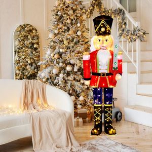 Decoración Navideña de Exterior de 1.5 Metros con Forma de Cascanueces, Espada con Brillantina y Luces Elegantes - Product Image 1