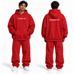 ชุดเซ็ตเสื้อฮู้ดดี้สีเหลืองมัสตาร์ดสำหรับผู้ชาย 2 ชิ้น พิมพ์ลายสกรีน เสื้อฮู้ดแบบสวมหัว กางเกงขายาว ชุดวอร์ม ผ้าฟลีซ - Product Image 5