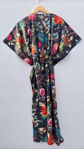 ชุดคลุมชายหาดผ้าฝ้ายลายดอกไม้สไตล์โบฮีเมียน ไซส์พลัส ชุดเดรสยาว - Product Image 6