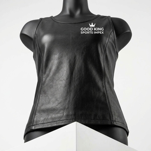 Womens Black Faux <b>Leather</b> Tank <b>Top</b> Sleeveless Athletic Shirt Quick Dry Casual Custom Logo Fitness Gym OEM Private Label - Product Image 4