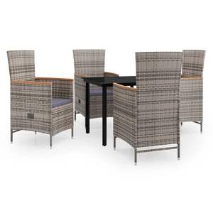 Set da Pranzo da Giardino di Medie Dimensioni, Collezione di Mobili in Acciaio Verniciato Grigio e Nero - Product Image 2