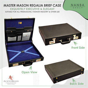 Estuche Rígido para Mandil Masónico Premium, Cuero Negro – Bolsas y Estuches para Francmasones - Product Image 6